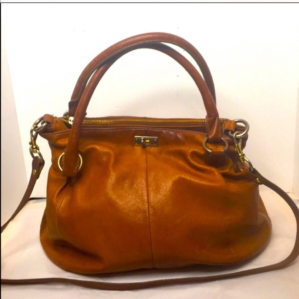 J Crew 'Brompton' Brown Leather Hobo